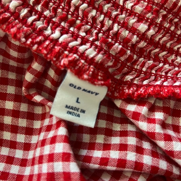 Old Navy red/white checkered sundress, size L - Picture 7 of 8